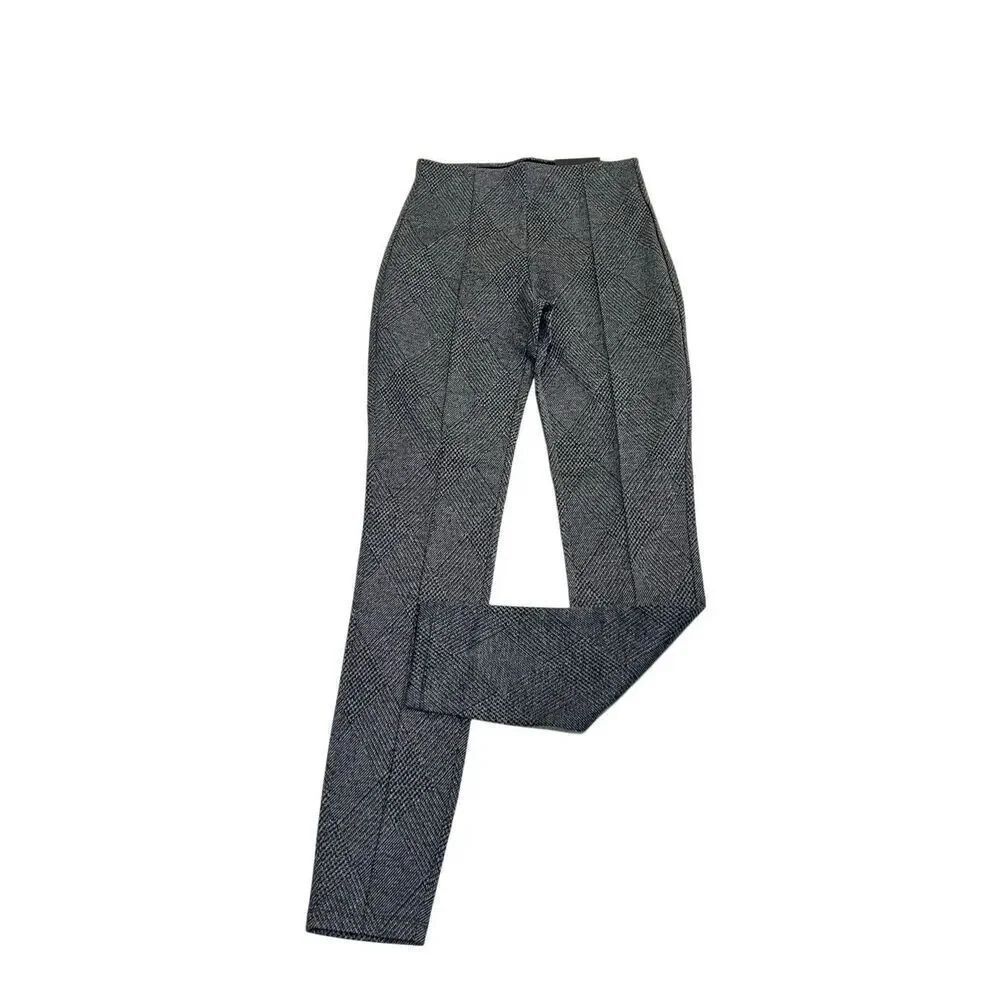 Tahari Women's Seam Front Pull On Argyle Plaid Jegging Pants Gray Size XS NWT